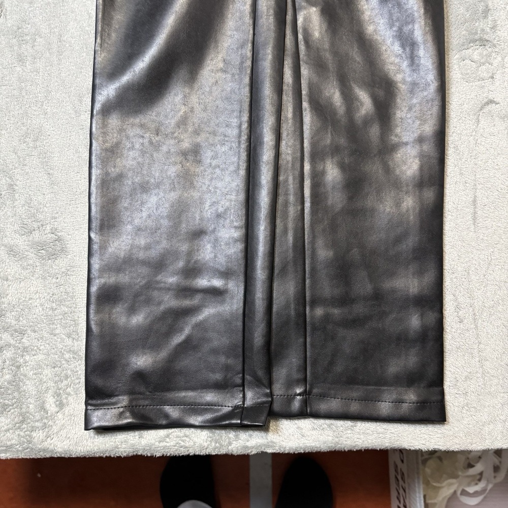 Aritzia Wilfred The Melina Soft Vegan Leather Straight Pant Black Size 23x27 - Picture 2 of 11
